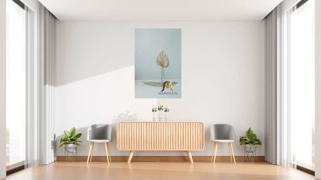 Yaprak Ayakta Dikey Tablo, Yağlı Boya ve Deri Görünümlü