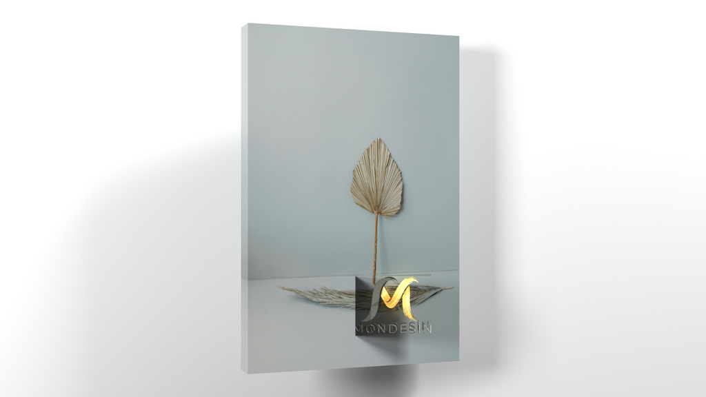 Yaprak Ayakta Dikey Tablo, Yağlı Boya ve Deri Görünümlü