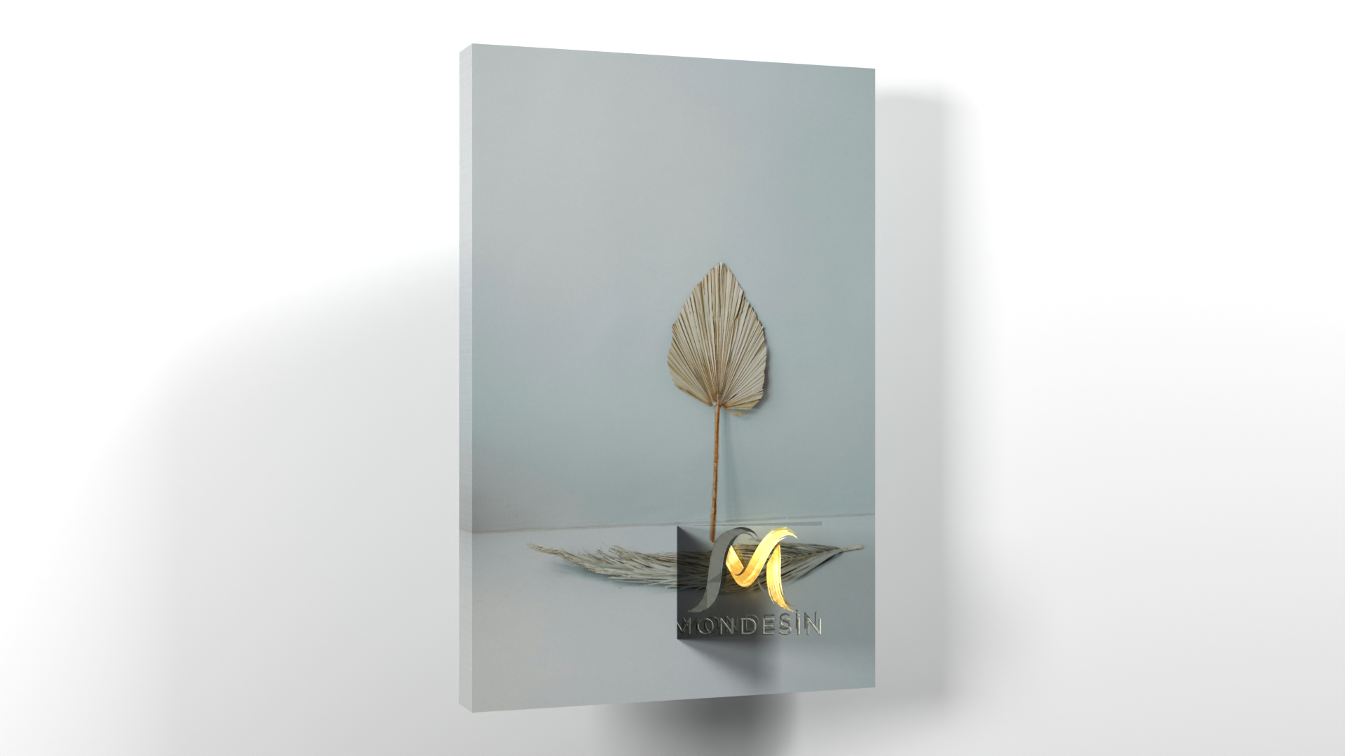 Yaprak Ayakta Dikey Tablo, Yağlı Boya ve Deri Görünümlü