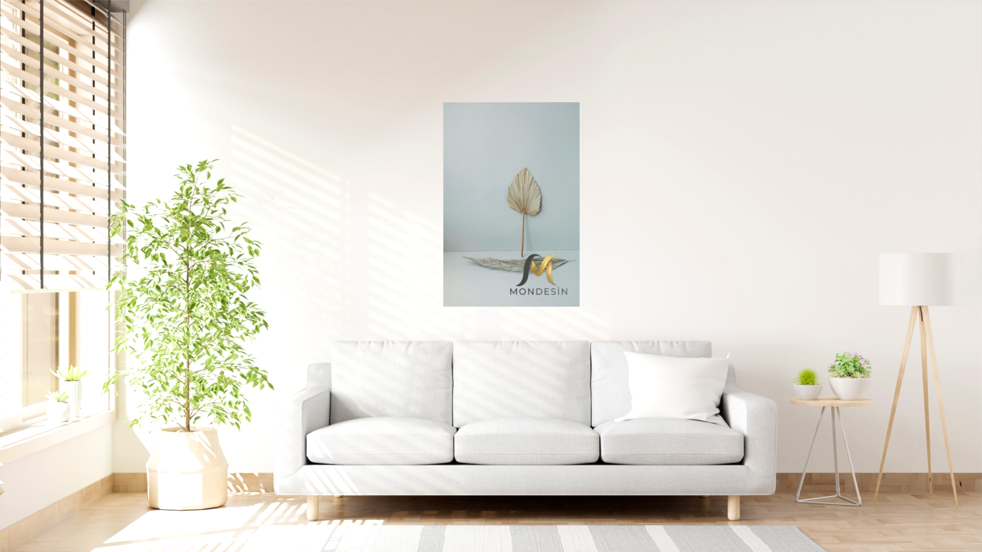 Yaprak Ayakta Dikey Tablo, Yağlı Boya ve Deri Görünümlü