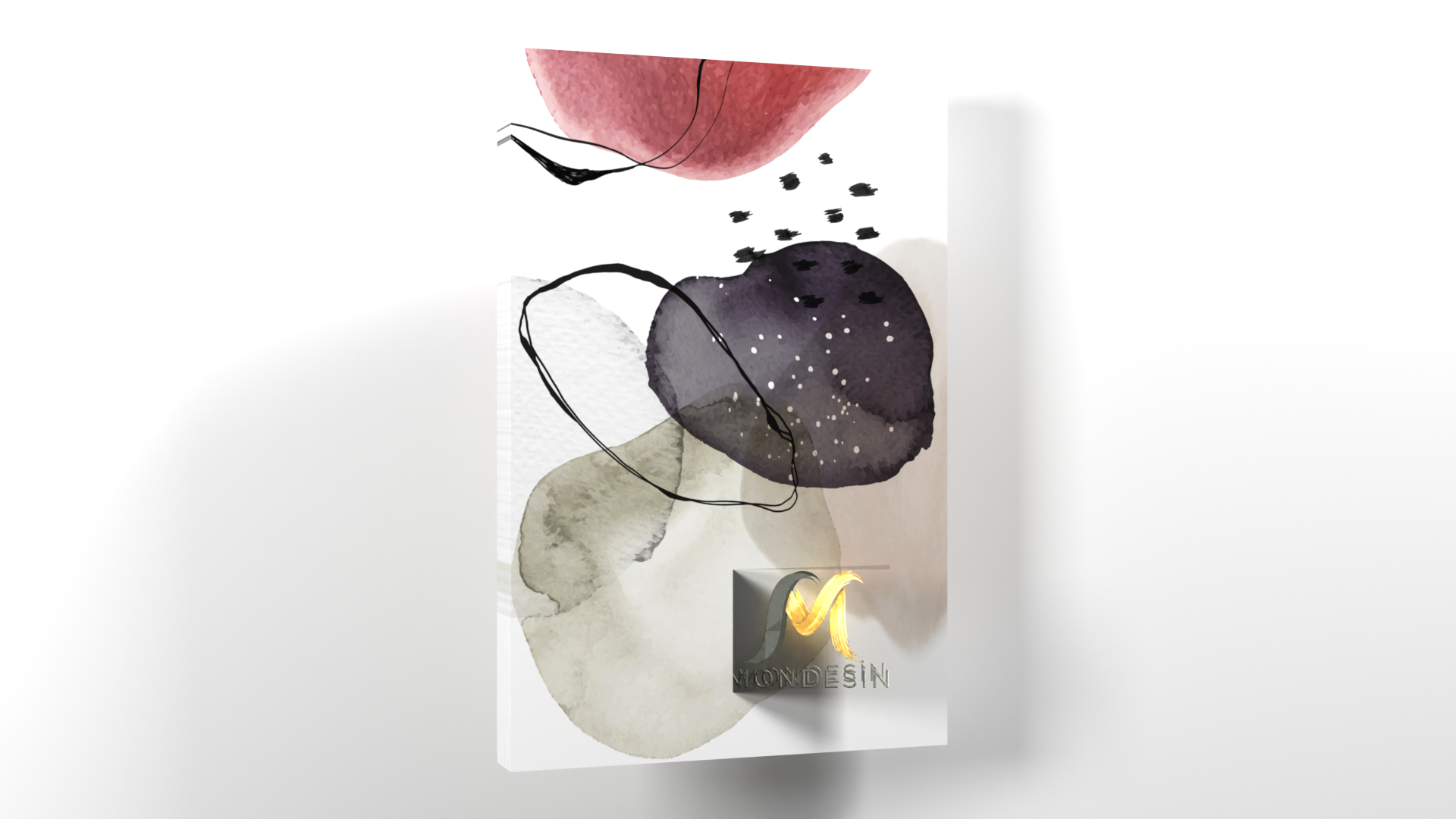 İskandinav Bono Dikey Tablo, Yağlı Boya ve Deri Görünümlü