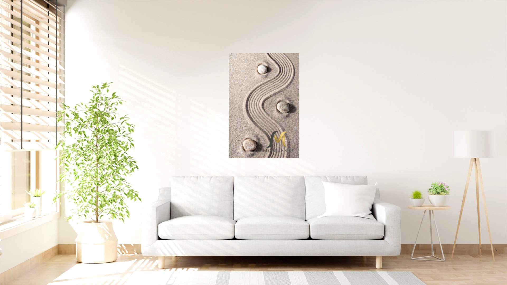 Kum Tepeleri Dikey Tablo, Yağlı Boya ve Deri Görünümlü