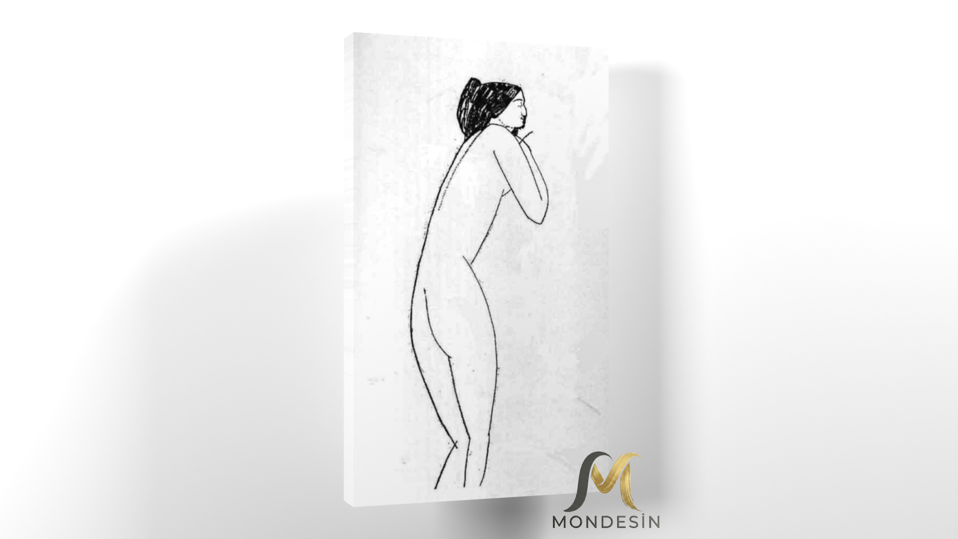 Amedeo Modigliani 101 Yatay Kanvas Tablo, Yağlı Boya ve Deri Görünümlü