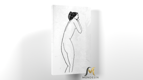Amedeo Modigliani 101 Yatay Kanvas Tablo, Yağlı Boya ve Deri Görünümlü