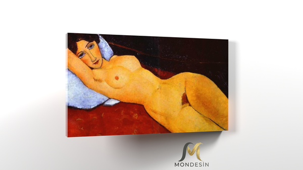 Amedeo Modigliani 110 Yatay Kanvas Tablo, Yağlı Boya ve Deri Görünümlü