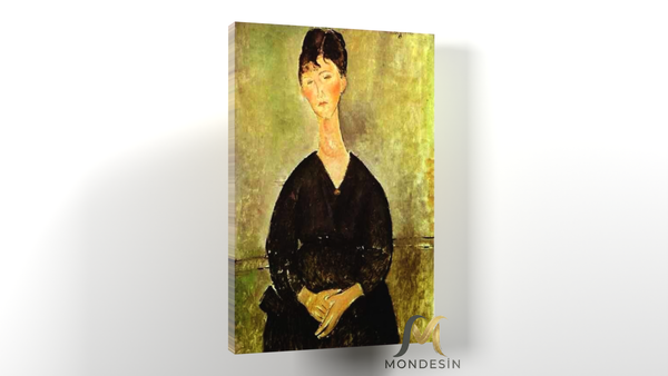Amedeo Modigliani 112 Yatay Kanvas Tablo, Yağlı Boya ve Deri Görünümlü
