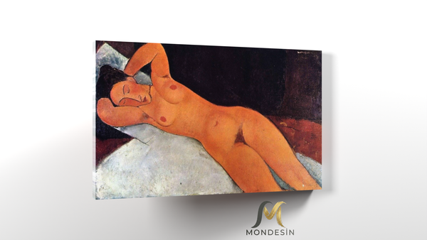Amedeo Modigliani 113 Yatay Kanvas Tablo, Yağlı Boya ve Deri Görünümlü