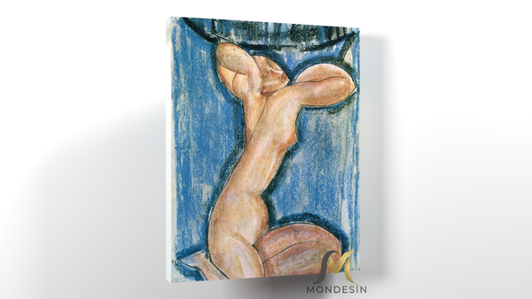 Amedeo Modigliani 114 Yatay Kanvas Tablo, Yağlı Boya ve Deri Görünümlü