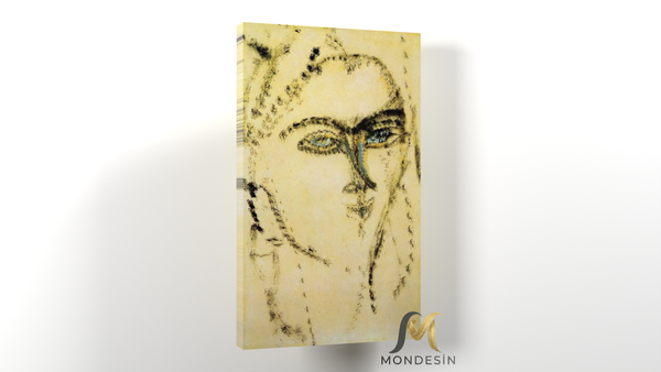 Amedeo Modigliani 118 Yatay Kanvas Tablo, Yağlı Boya ve Deri Görünümlü