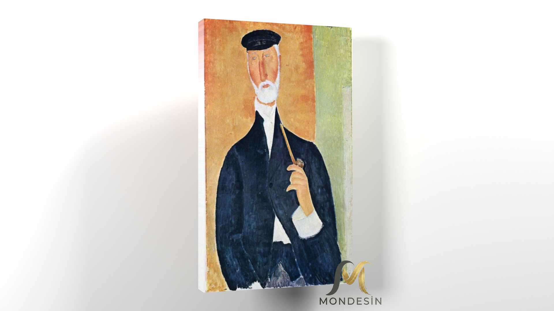 Amedeo Modigliani 120 Yatay Kanvas Tablo, Yağlı Boya ve Deri Görünümlü