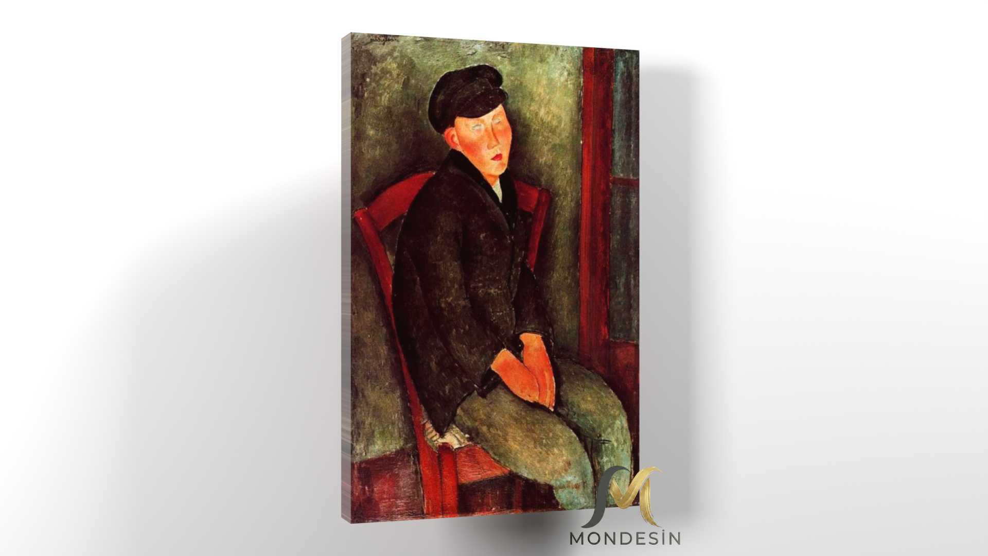 Amedeo Modigliani 122 Yatay Kanvas Tablo, Yağlı Boya ve Deri Görünümlü