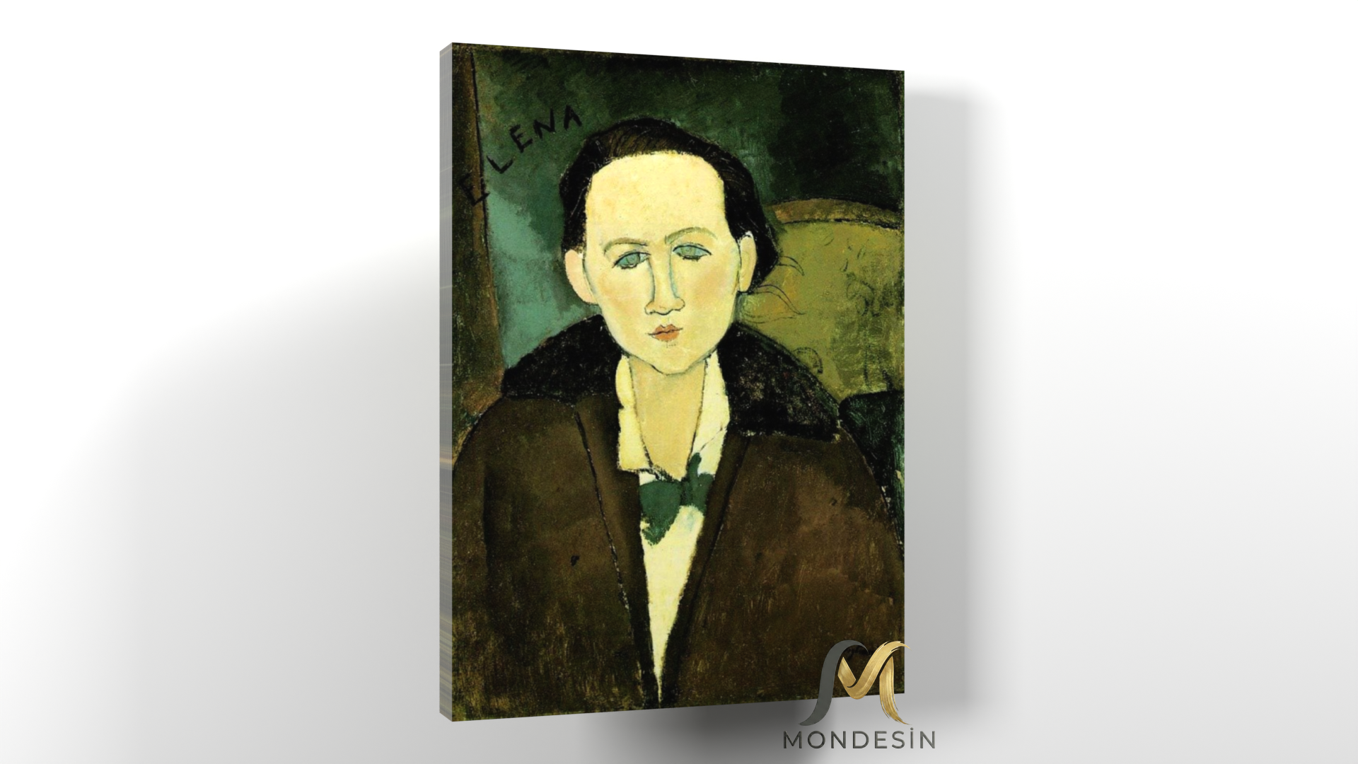 Amedeo Modigliani 12 Yatay Kanvas Tablo, Yağlı Boya ve Deri Görünümlü