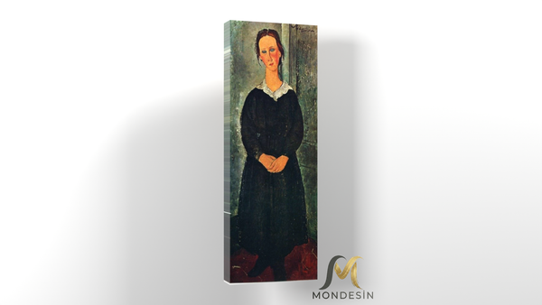 Amedeo Modigliani 1 Yatay Kanvas Tablo, Yağlı Boya ve Deri Görünümlü